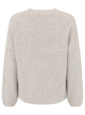 Zwillingsherz - Kaschmir Pullover Boxy Rippe (100% Cashmere) - Hellgrau