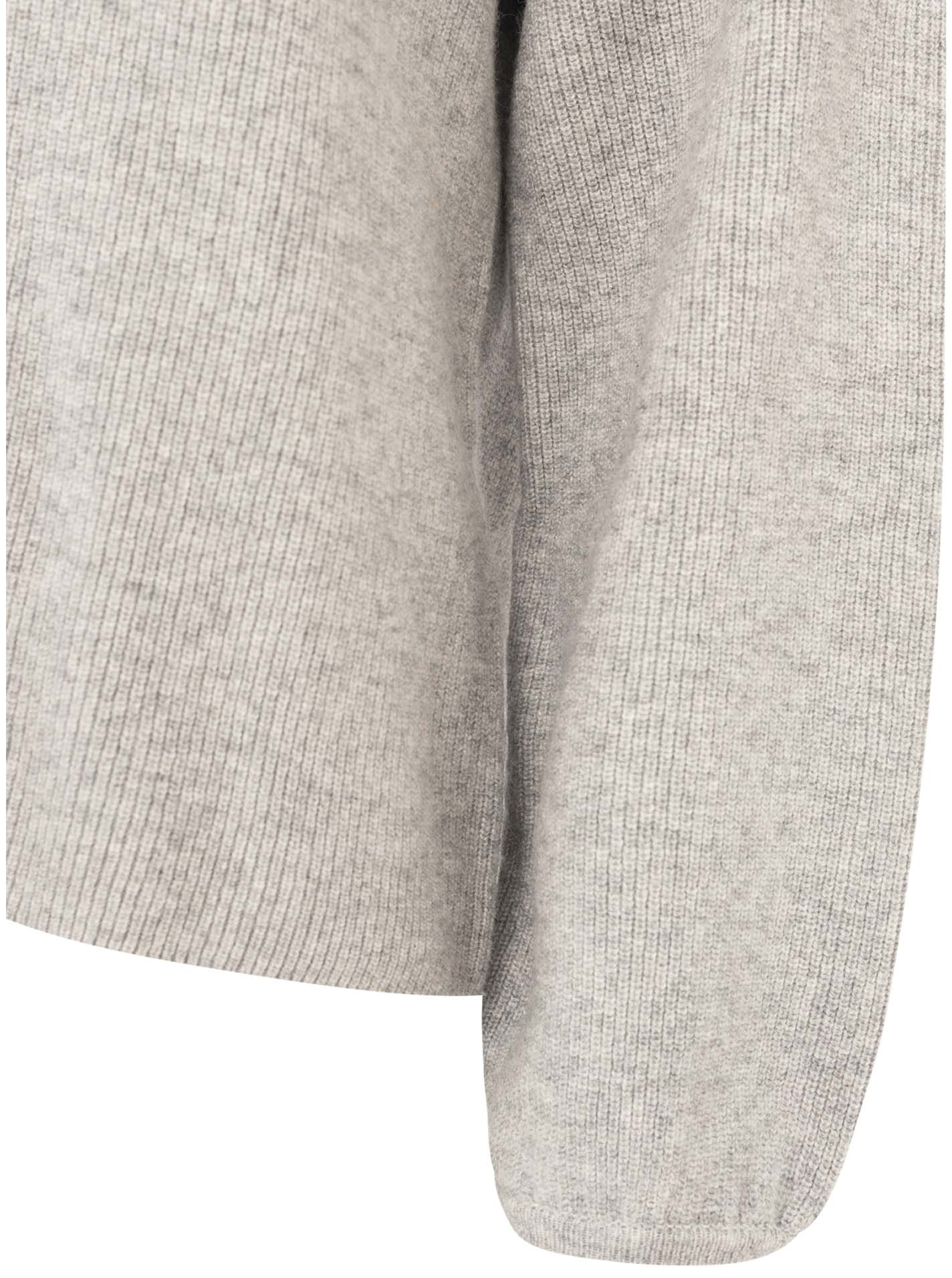 Zwillingsherz - Kaschmir Pullover Boxy Rippe (100% Cashmere) - Hellgrau
