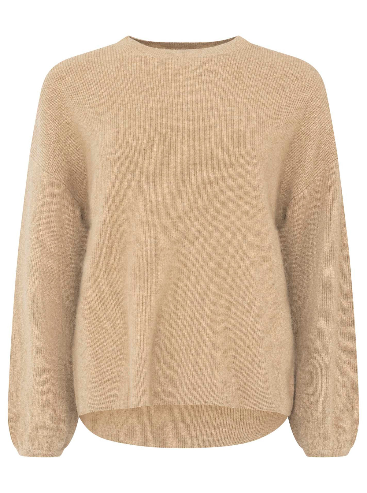 Zwillingsherz - Kaschmir Pullover Boxy Rippe (100% Cashmere) - Mittelbeige