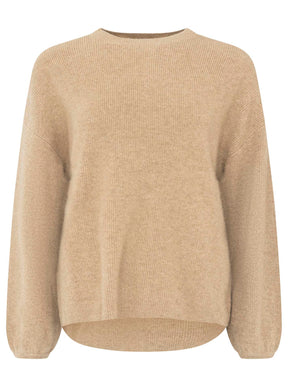 Zwillingsherz - Kaschmir Pullover Boxy Rippe (100% Cashmere) - Mittelbeige