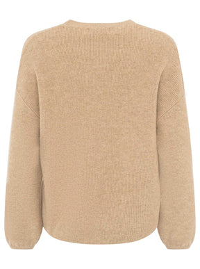 Zwillingsherz - Kaschmir Pullover Boxy Rippe (100% Cashmere) - Mittelbeige