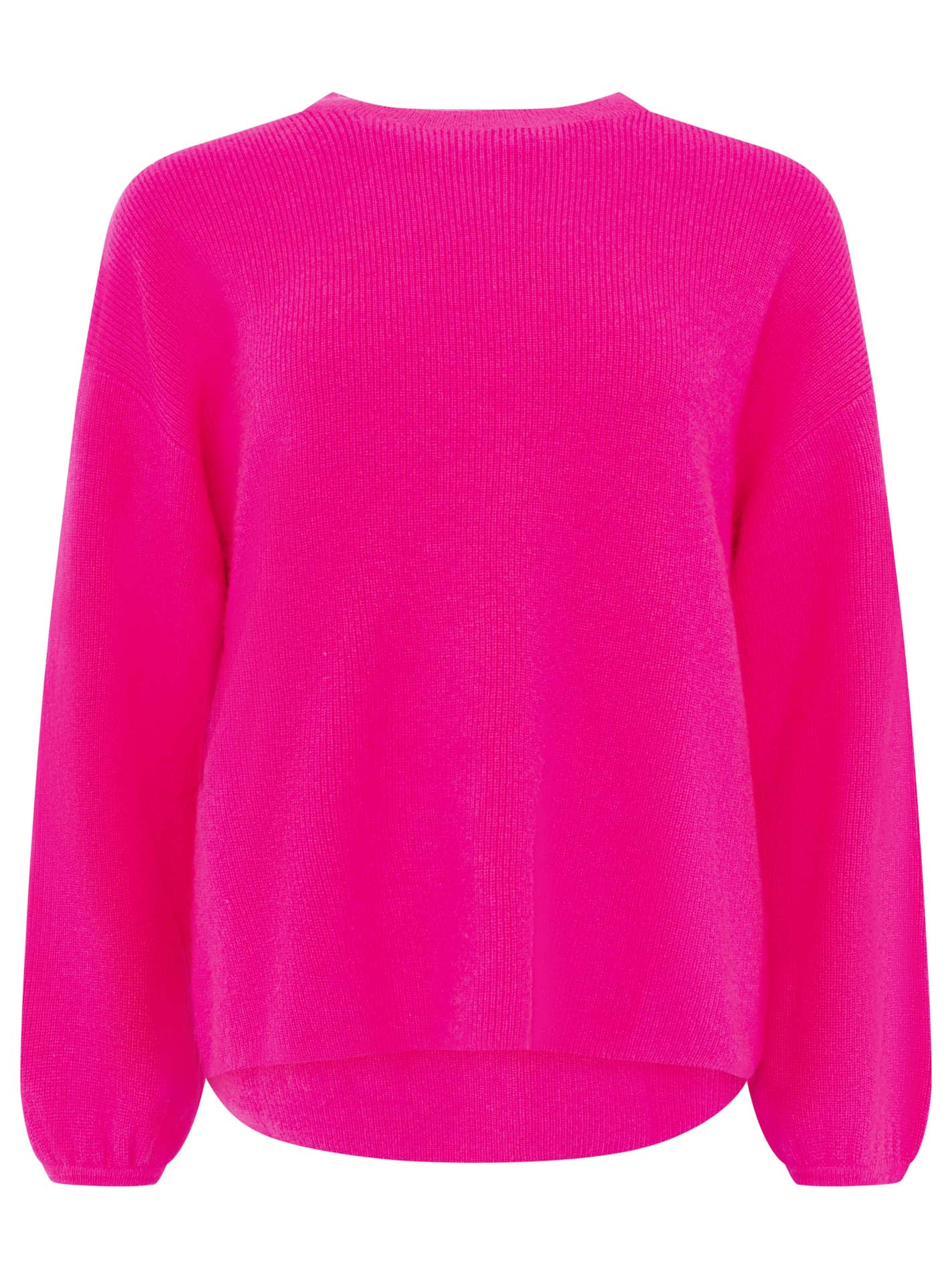 Zwillingsherz - Kaschmir Pullover Boxy Rippe (100% Cashmere) - Neonpink