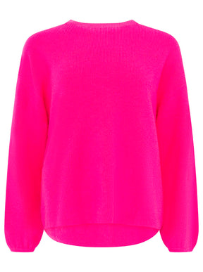 Zwillingsherz - Kaschmir Pullover Boxy Rippe (100% Cashmere) - Neonpink
