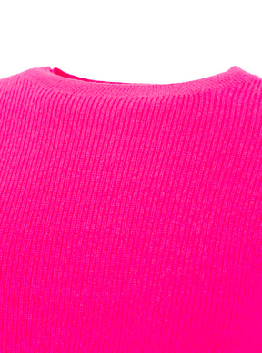 Zwillingsherz - Kaschmir Pullover Boxy Rippe (100% Cashmere) - Neonpink