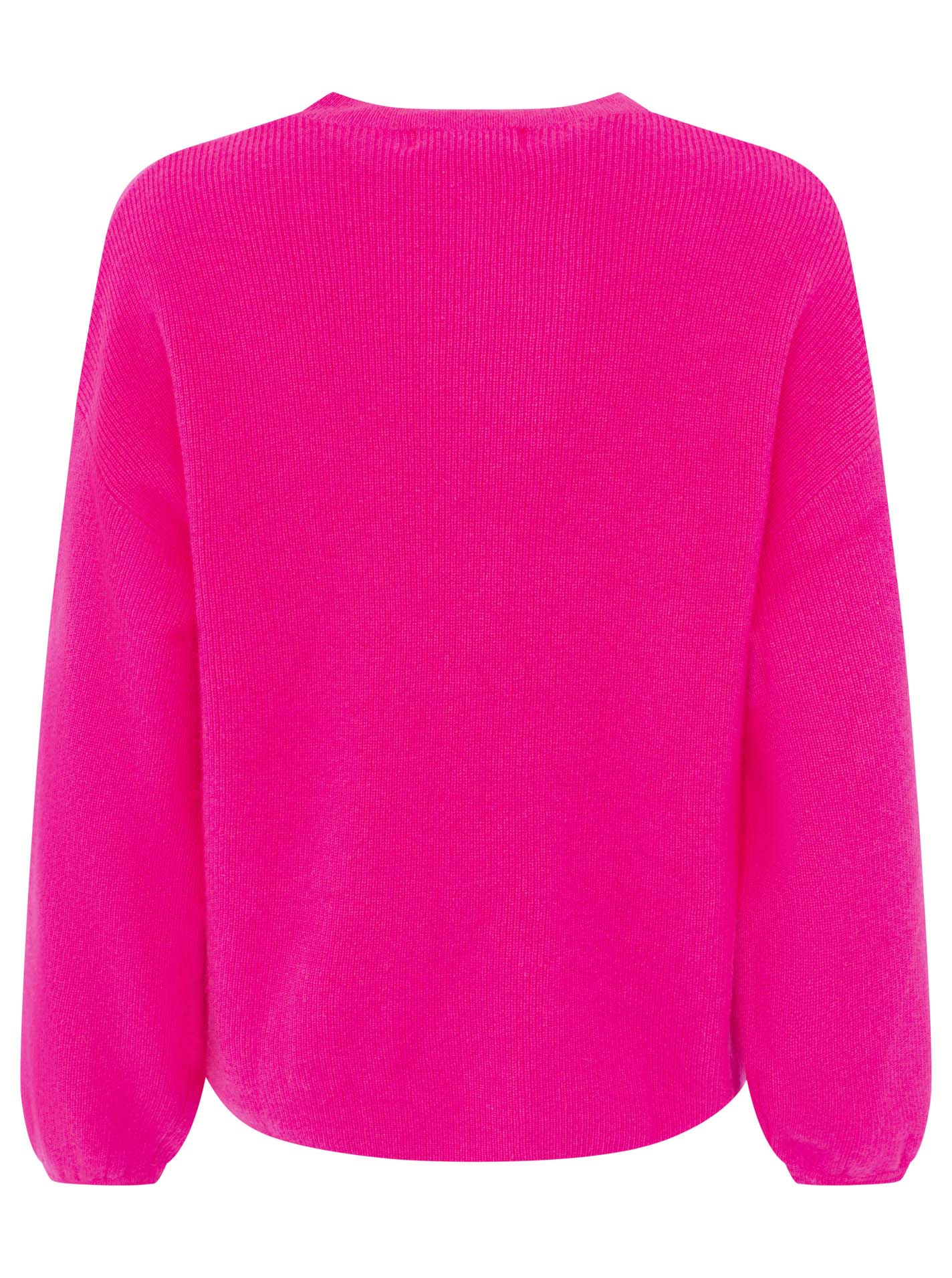 Zwillingsherz - Kaschmir Pullover Boxy Rippe (100% Cashmere) - Neonpink