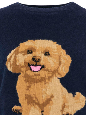 Zwillingsherz - Kaschmir Pullover Fluffy Dog (100% Cashmere) - Marine