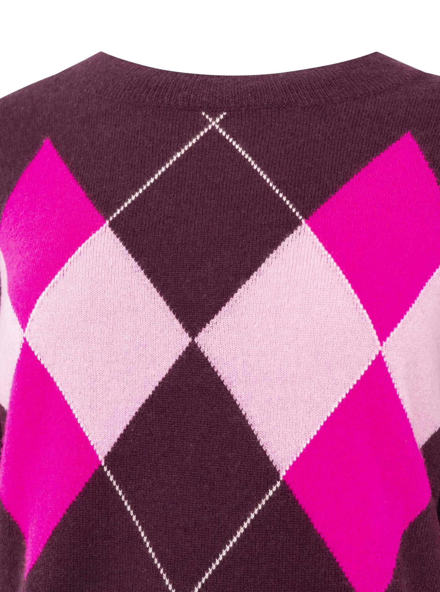 Zwillingsherz - Kaschmir Pullover Lovely Argyle (100% Cashmere) - Bordeaux