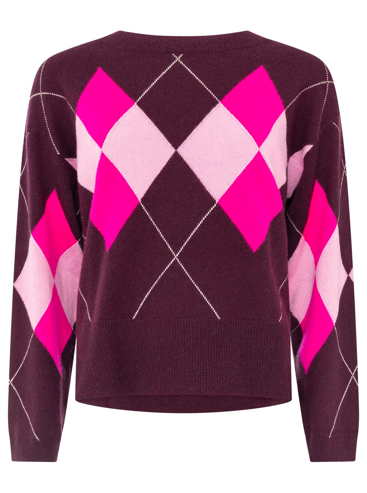 Zwillingsherz - Kaschmir Pullover Lovely Argyle (100% Cashmere) - Bordeaux