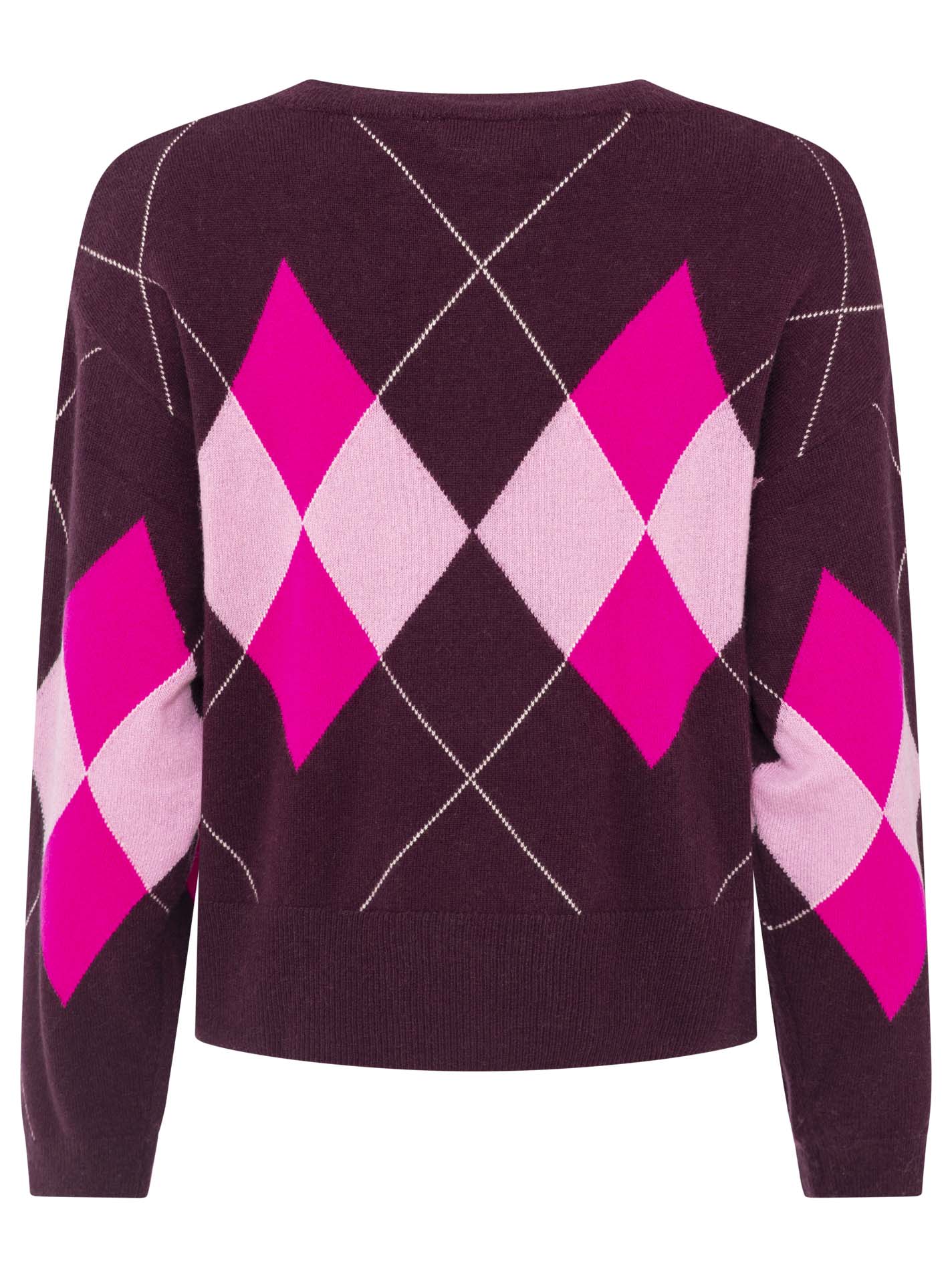 Zwillingsherz - Kaschmir Pullover Lovely Argyle (100% Cashmere) - Bordeaux