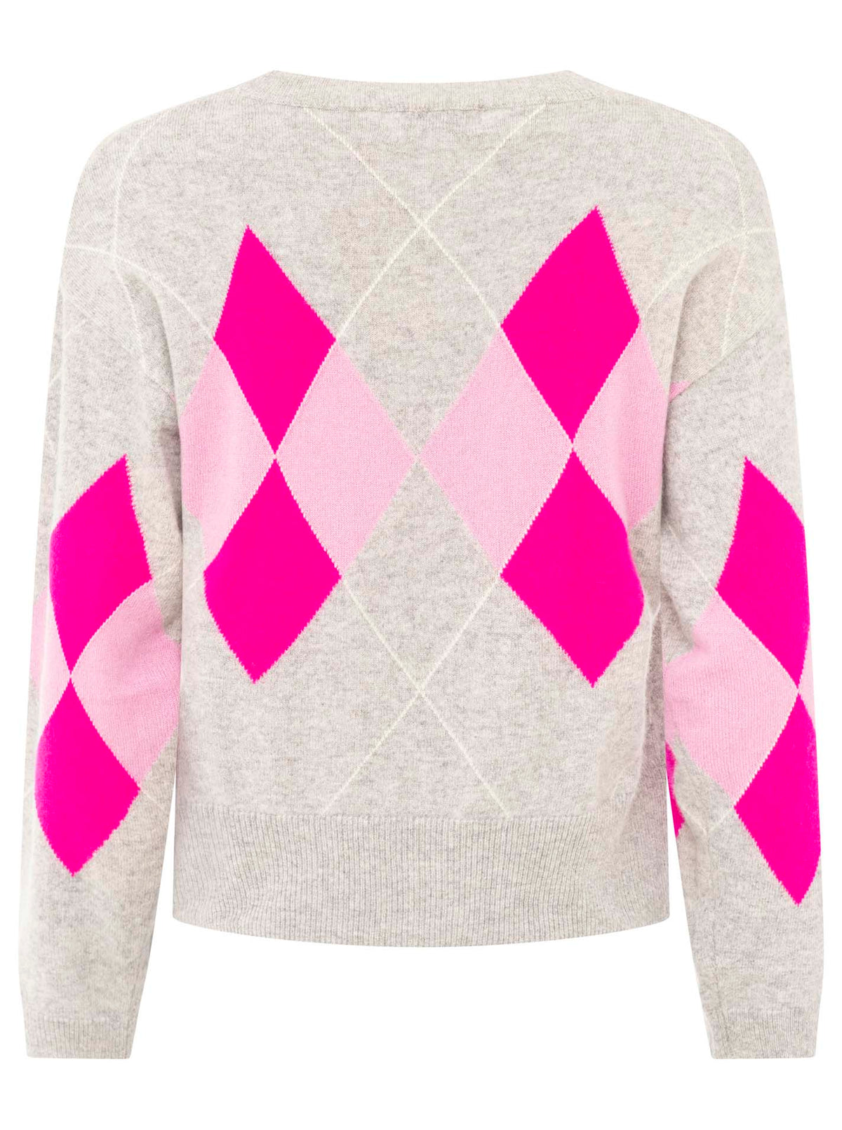 Zwillingsherz - Kaschmir Pullover Lovely Argyle (100% Cashmere) - Hellgrau