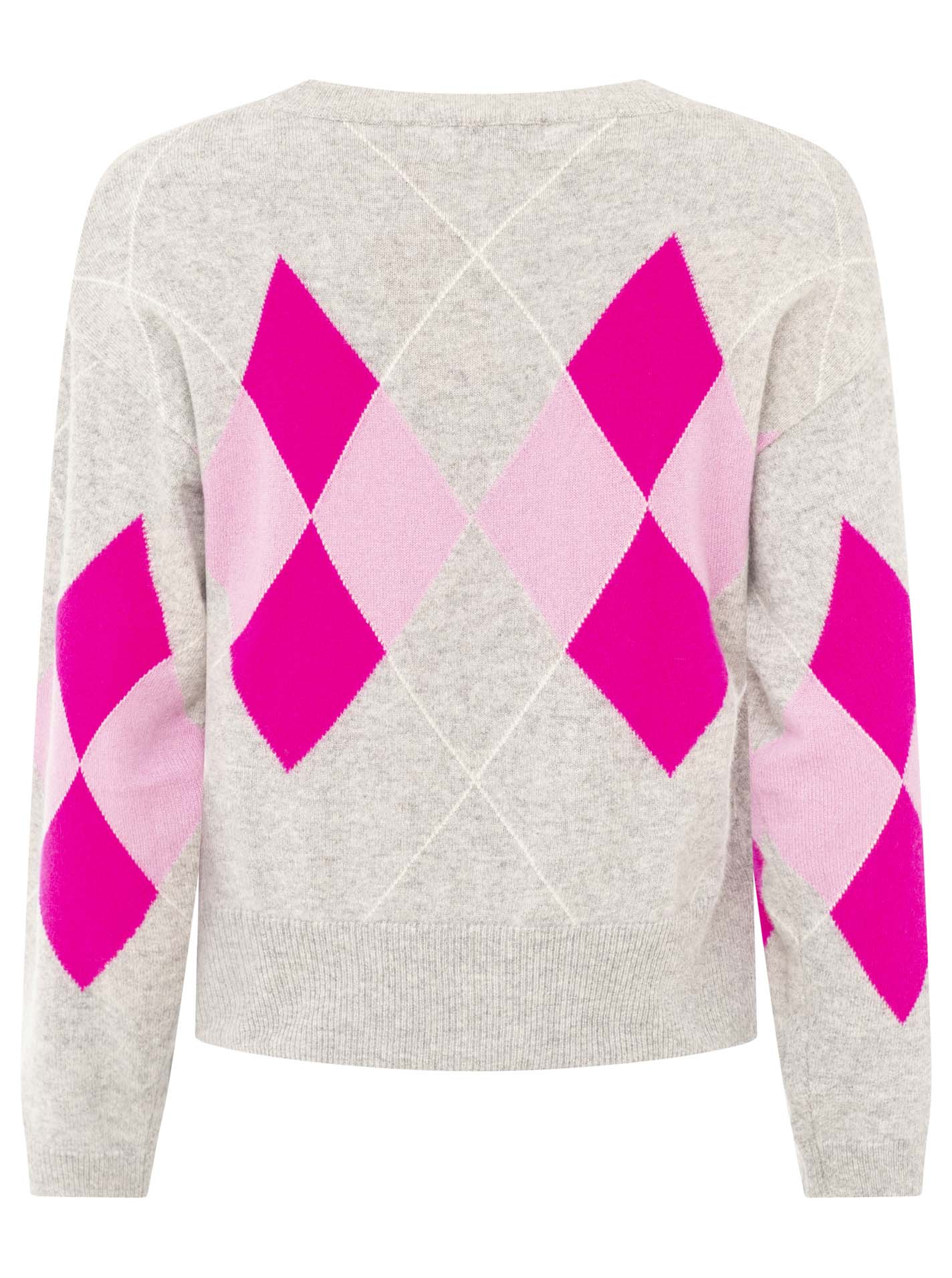 Zwillingsherz - Kaschmir Pullover Lovely Argyle (100% Cashmere) - Hellgrau