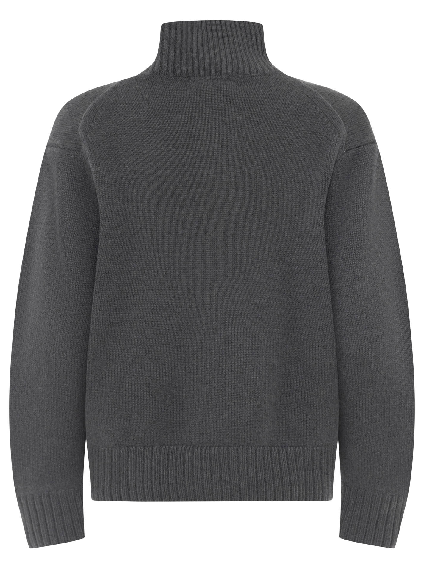 Zwillingsherz 100% Cashmere Stehkragen Bold – Dunkelgrau