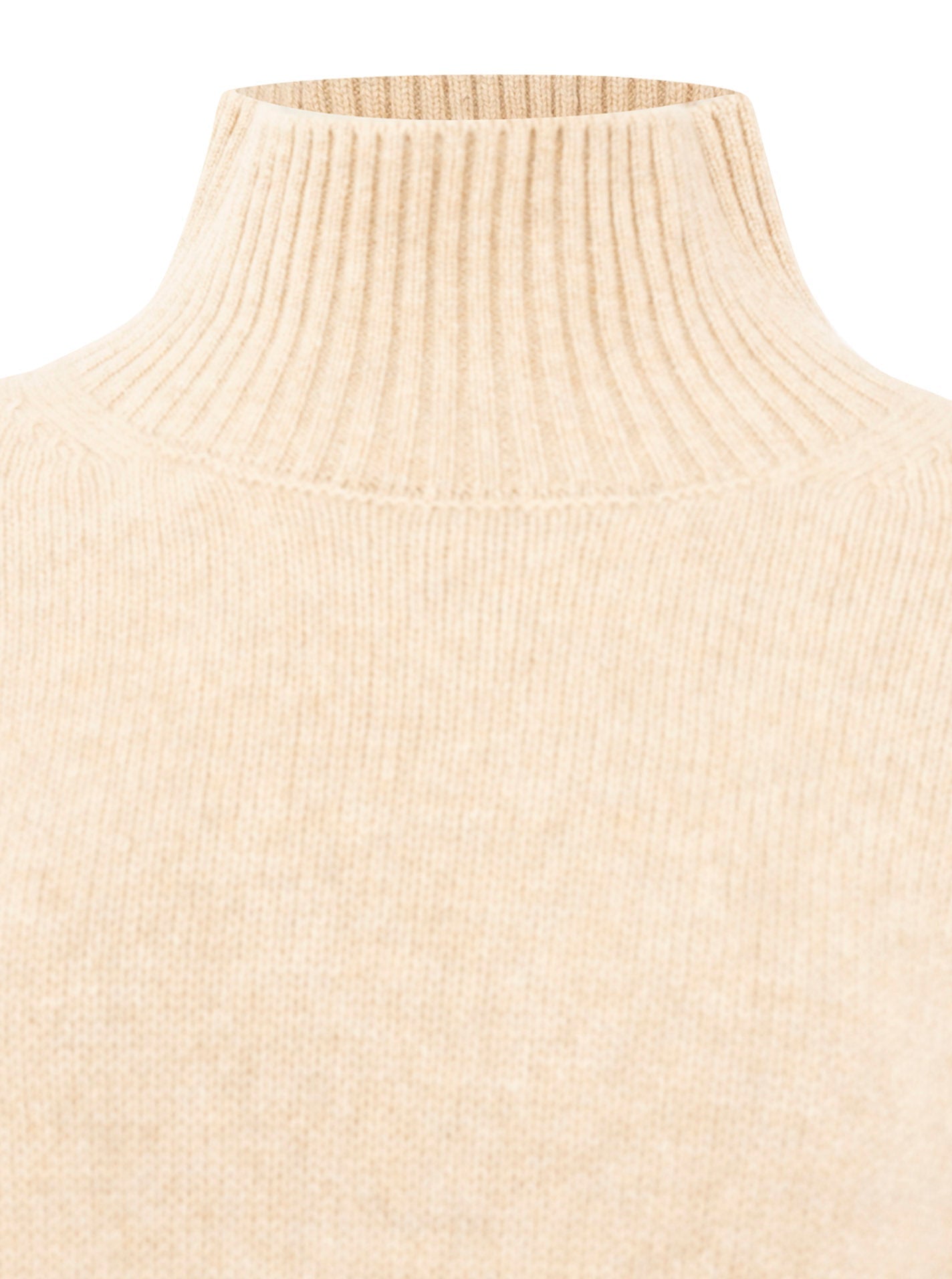 Zwillingsherz 100% Cashmere Stehkragen Bold – Hellbeige