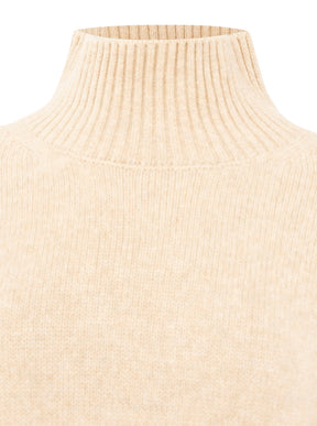 Zwillingsherz 100% Cashmere Stehkragen Bold – Hellbeige