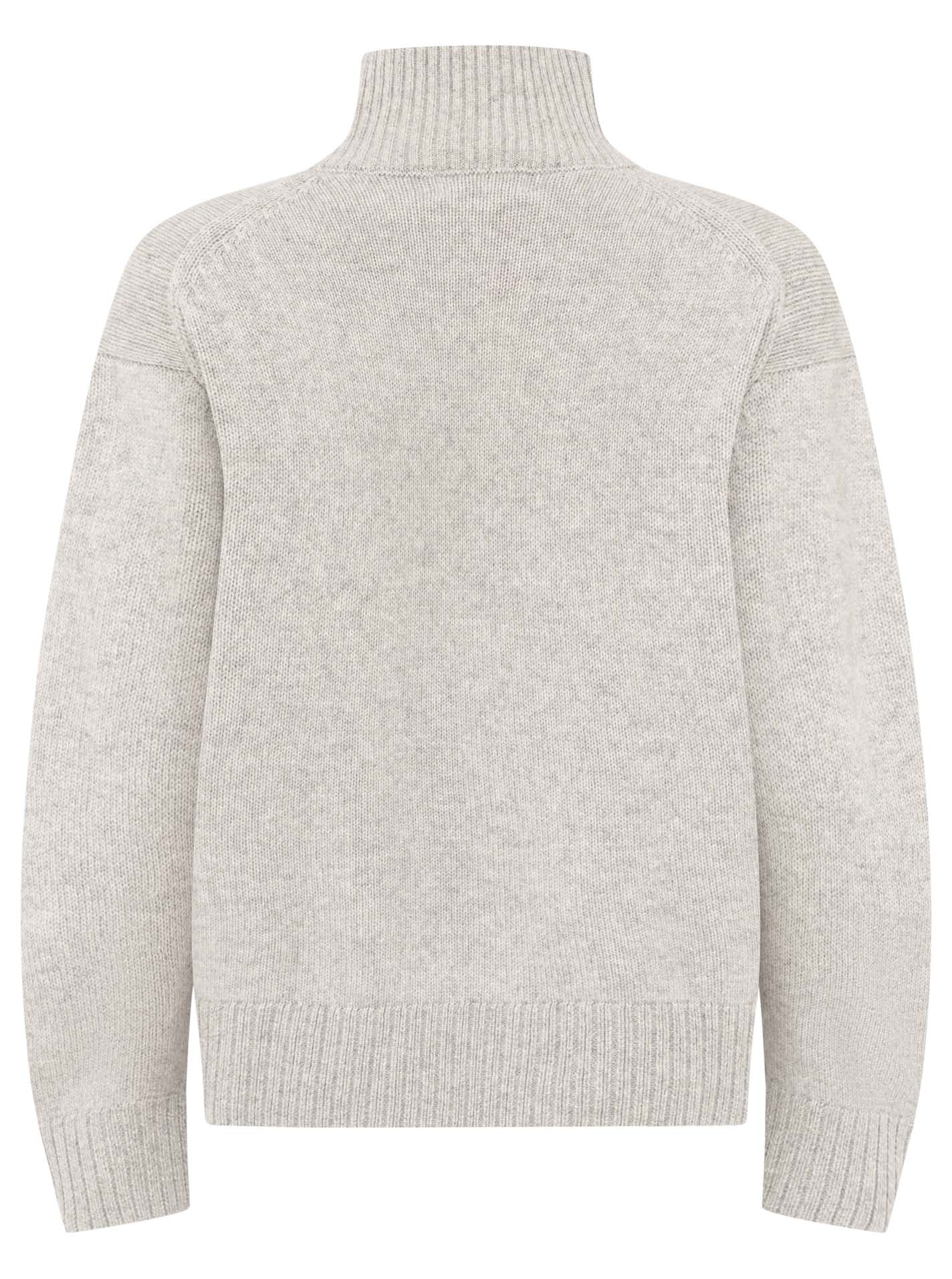 Zwillingsherz 100% Cashmere Stehkragen Bold – Hellgrau
