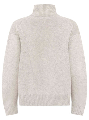 Zwillingsherz 100% Cashmere Stehkragen Bold – Hellgrau