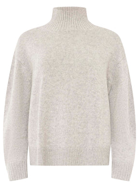 Zwillingsherz 100% Cashmere Stehkragen Bold – Hellgrau