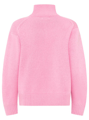 Zwillingsherz 100% Cashmere Stehkragen Bold – Rosa