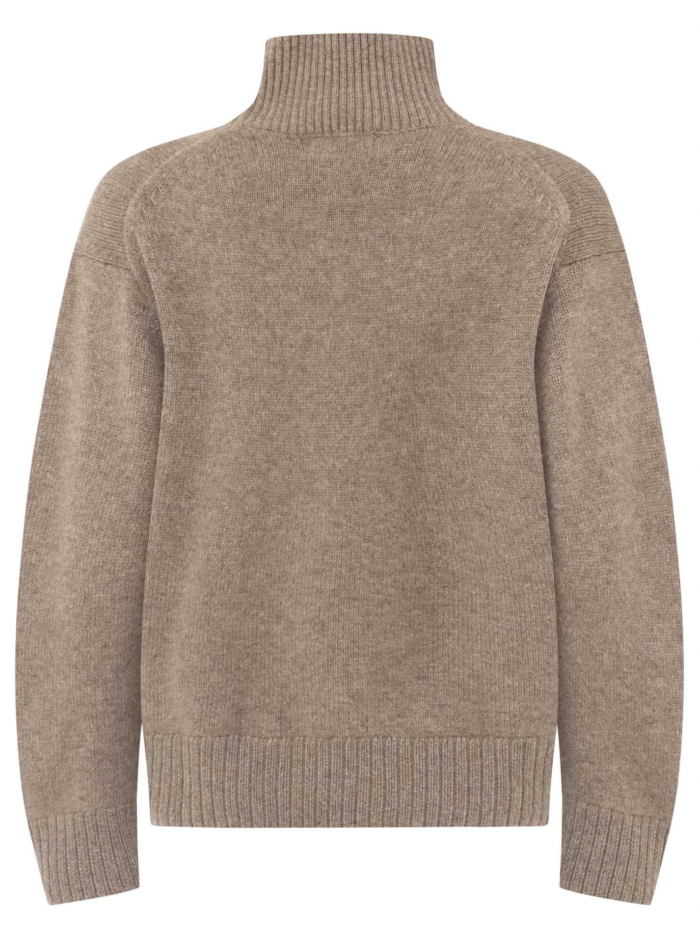 Zwillingsherz 100% Cashmere Stehkragen Bold – Taupe