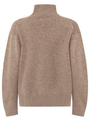 Zwillingsherz 100% Cashmere Stehkragen Bold – Taupe