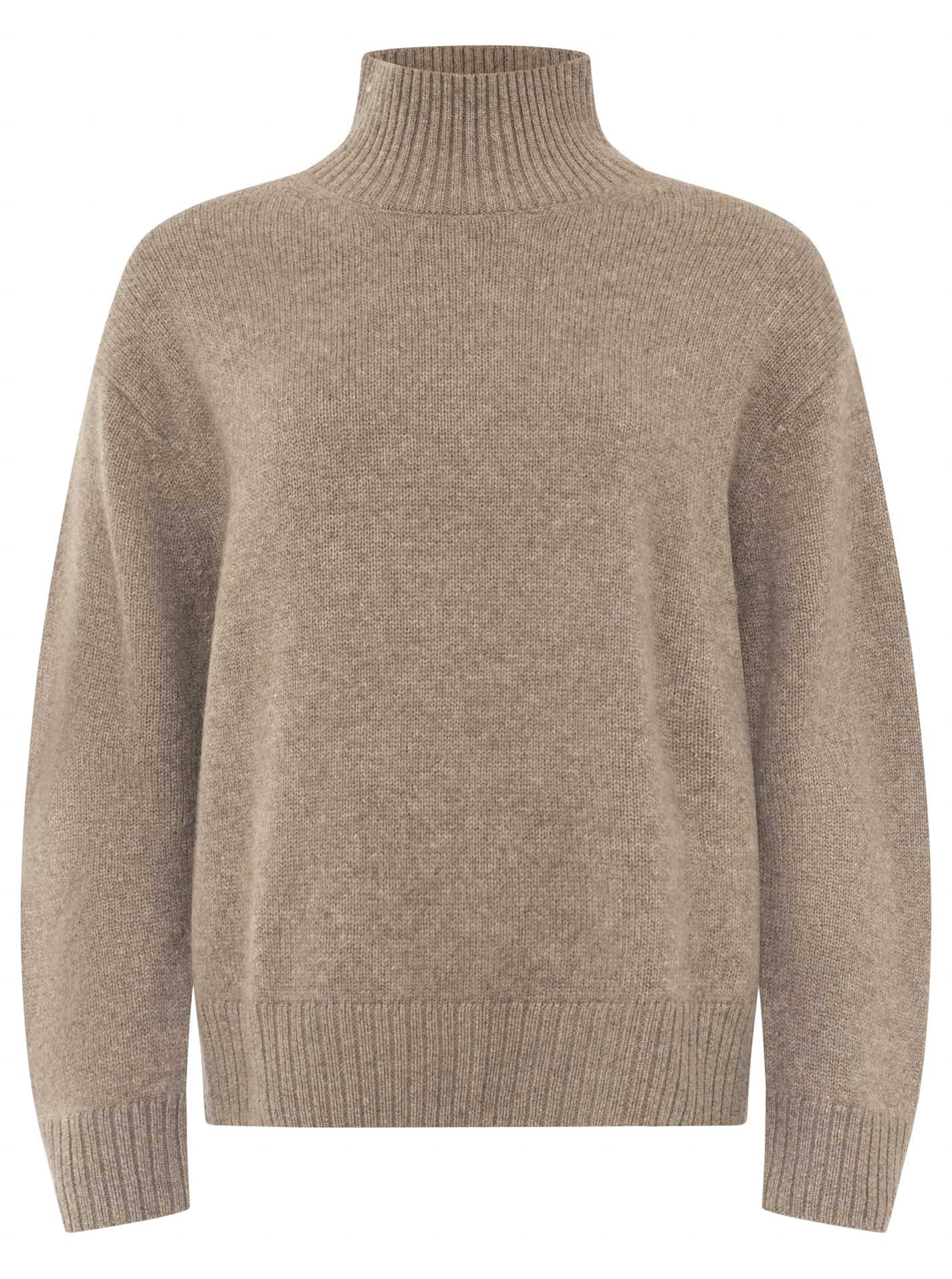 Zwillingsherz 100% Cashmere Stehkragen Bold – Taupe
