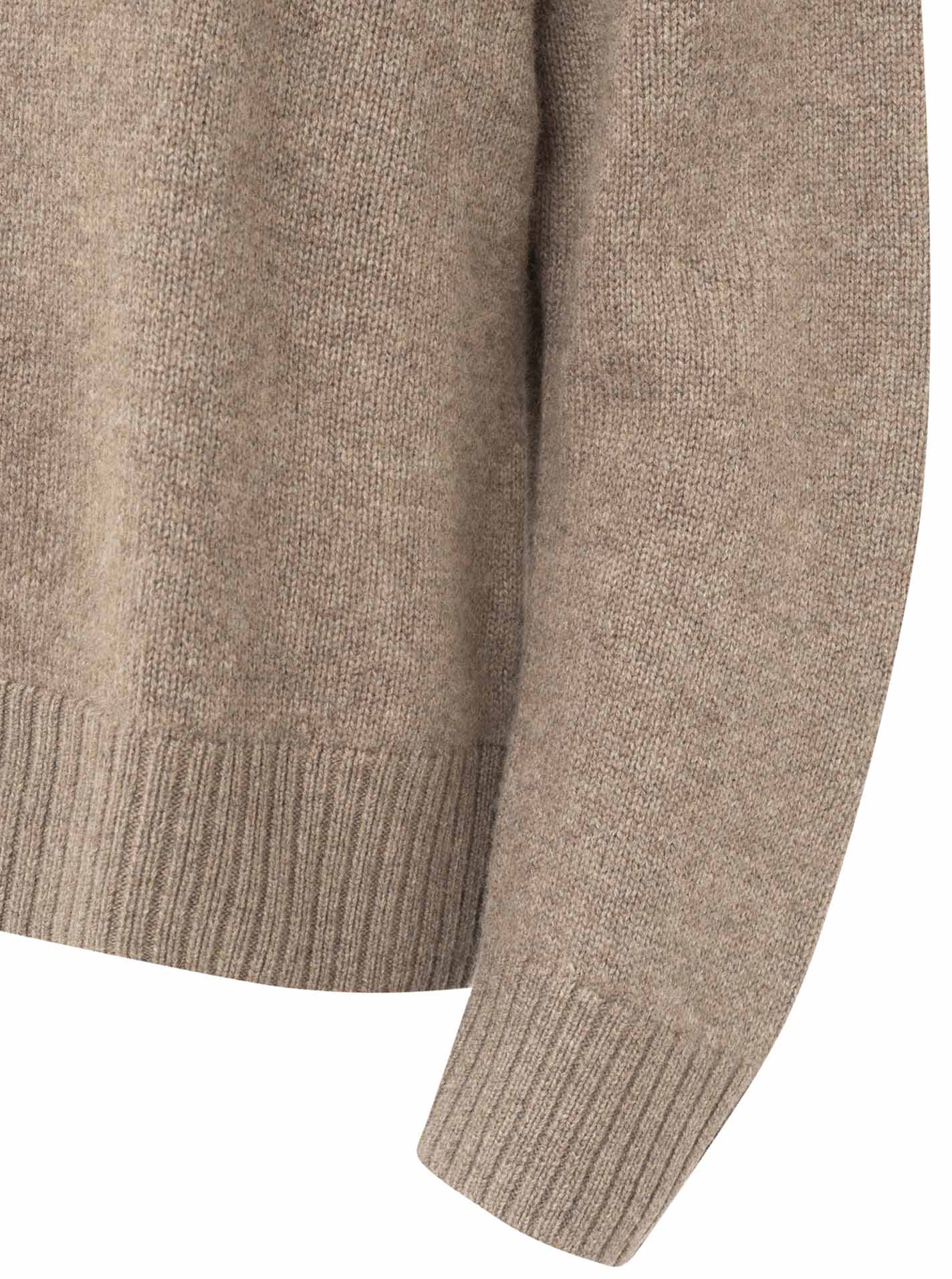 Zwillingsherz 100% Cashmere Stehkragen Bold – Taupe
