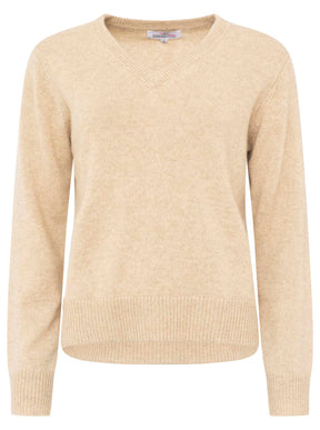 Zwillingsherz - Kaschmir V-Neck Loose (100% Cashmere) - Hellbeige