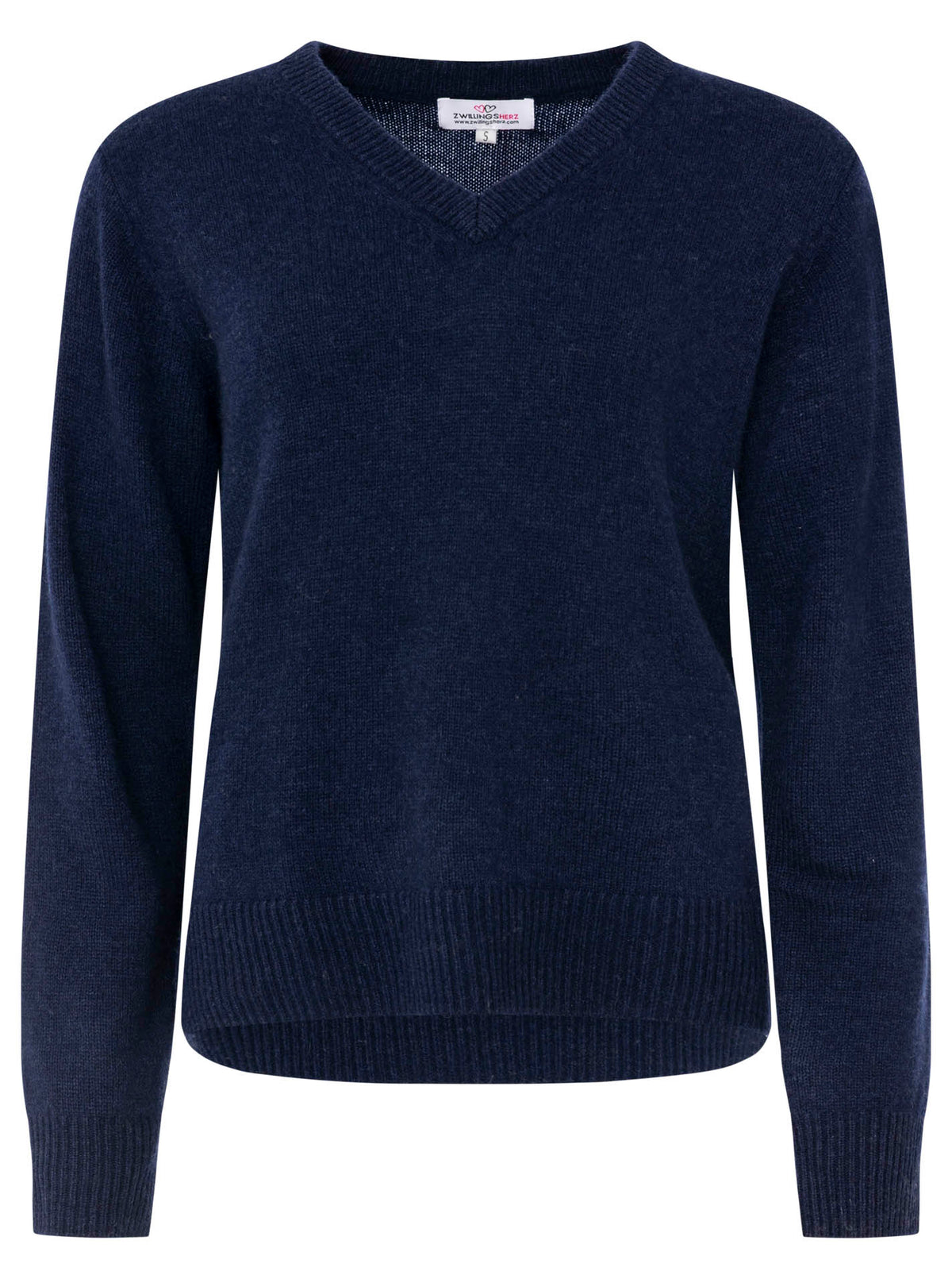 Zwillingsherz - Kaschmir V-Neck Loose (100% Cashmere) - Marine