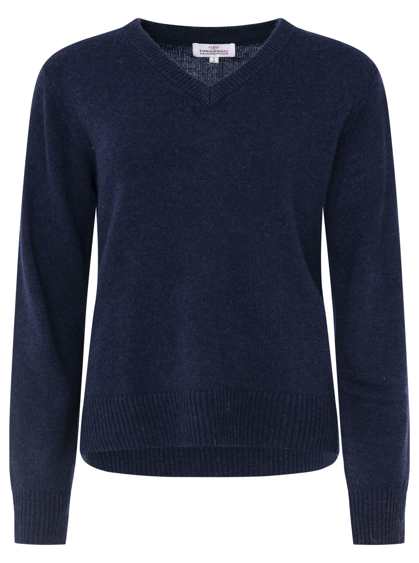 Zwillingsherz - Kaschmir V-Neck Loose (100% Cashmere) - Marine