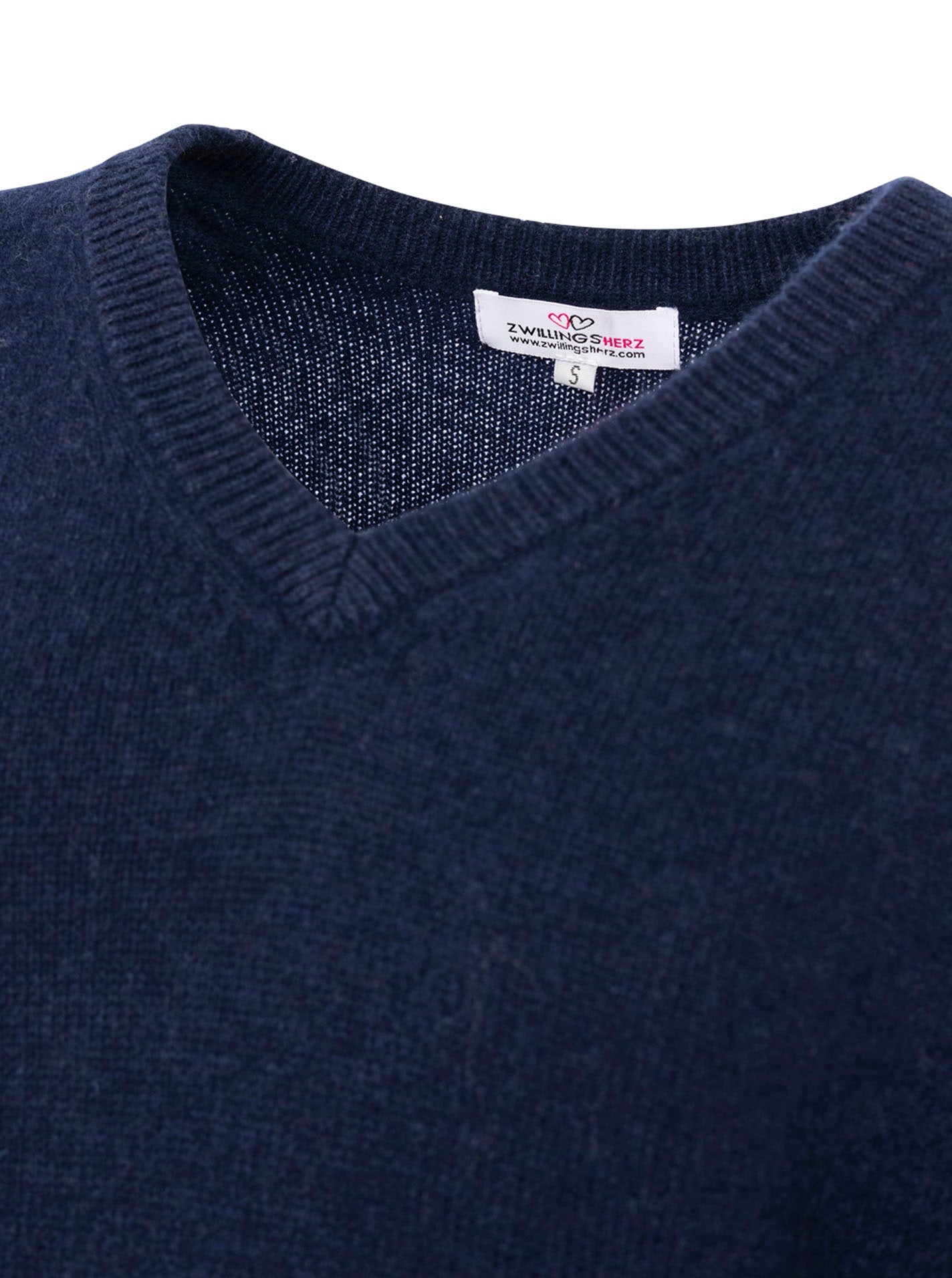 Zwillingsherz - Kaschmir V-Neck Loose (100% Cashmere) - Marine