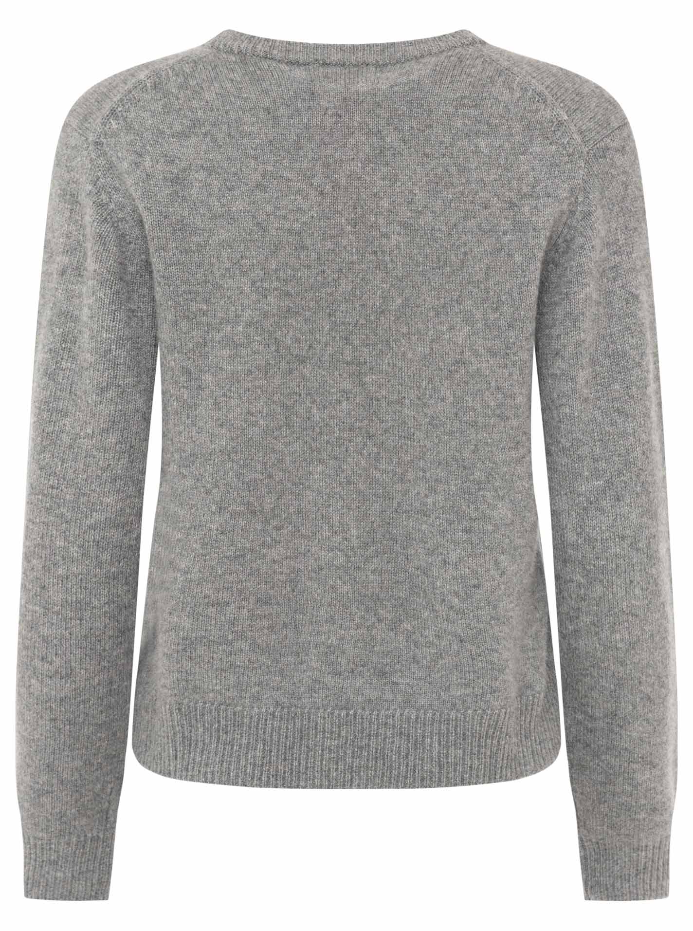 Zwillingsherz - Kaschmir V-Neck Loose (100% Cashmere) - Mittelgrau