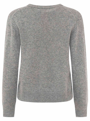 Zwillingsherz - Kaschmir V-Neck Loose (100% Cashmere) - Mittelgrau