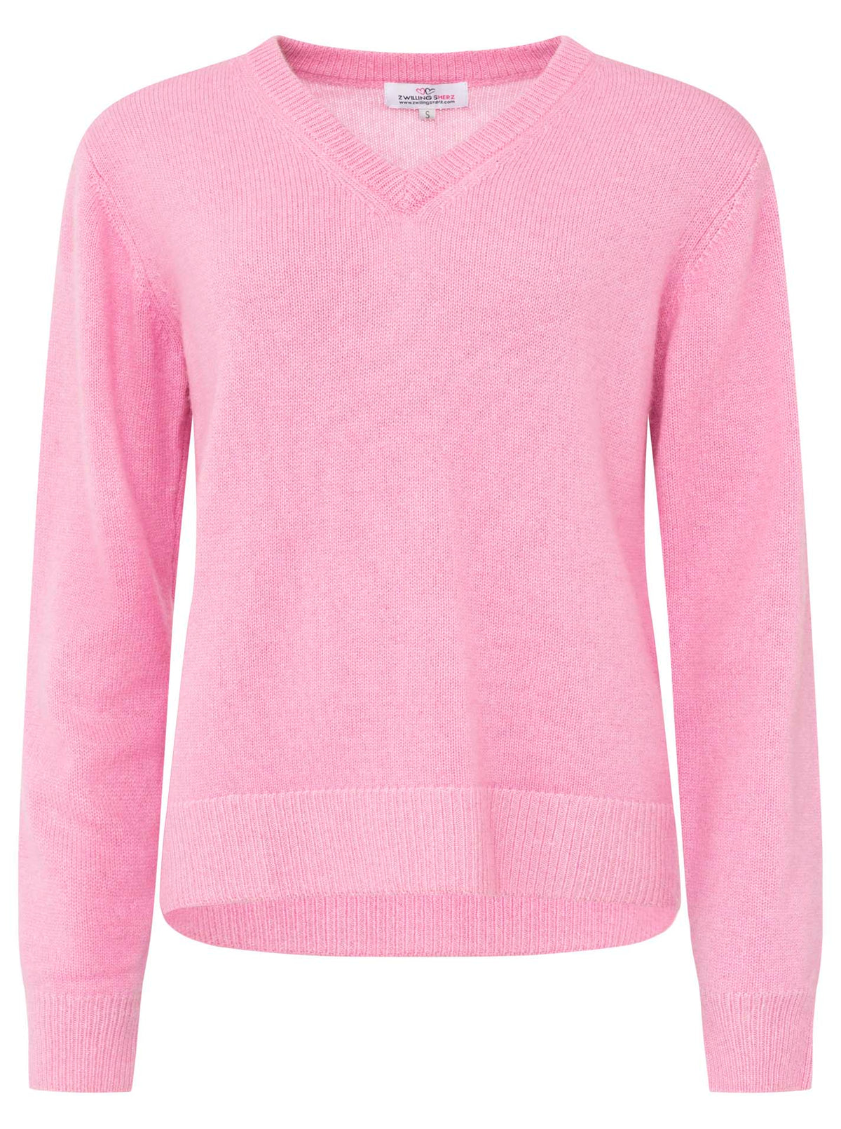 Zwillingsherz - Kaschmir V-Neck Loose (100% Cashmere) - Rosa
