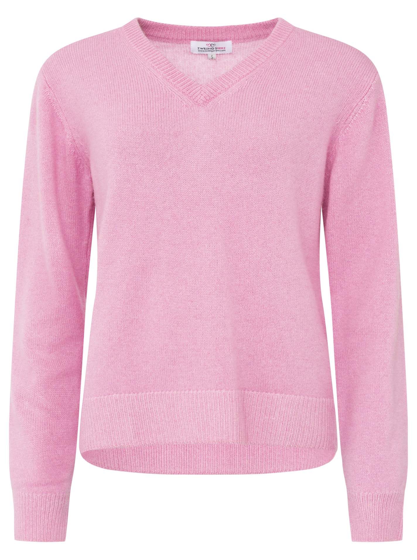 Zwillingsherz - Kaschmir V-Neck Loose (100% Cashmere) - Rosa