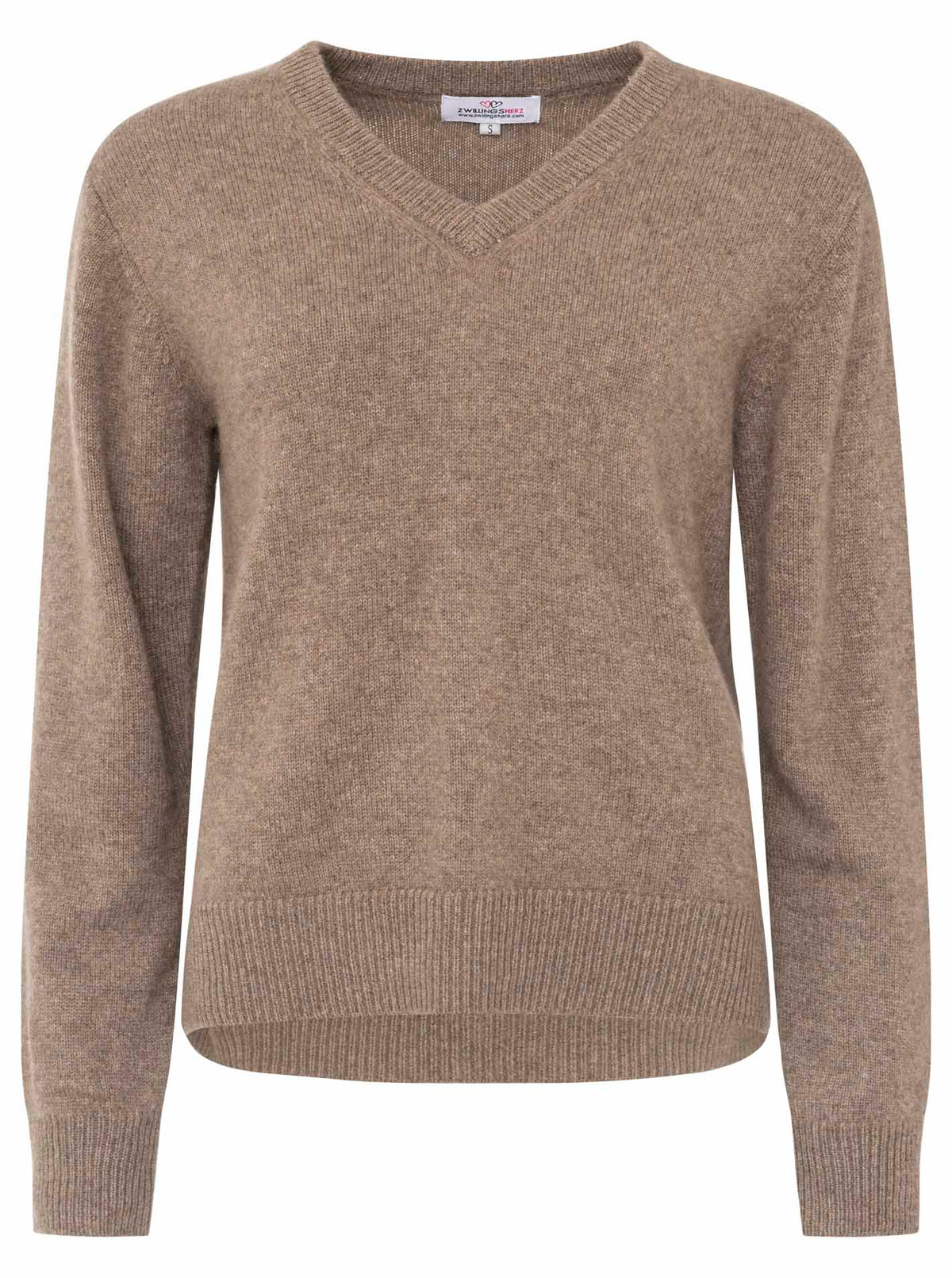 Zwillingsherz - Kaschmir V-Neck Loose (100% Cashmere) - Taupe