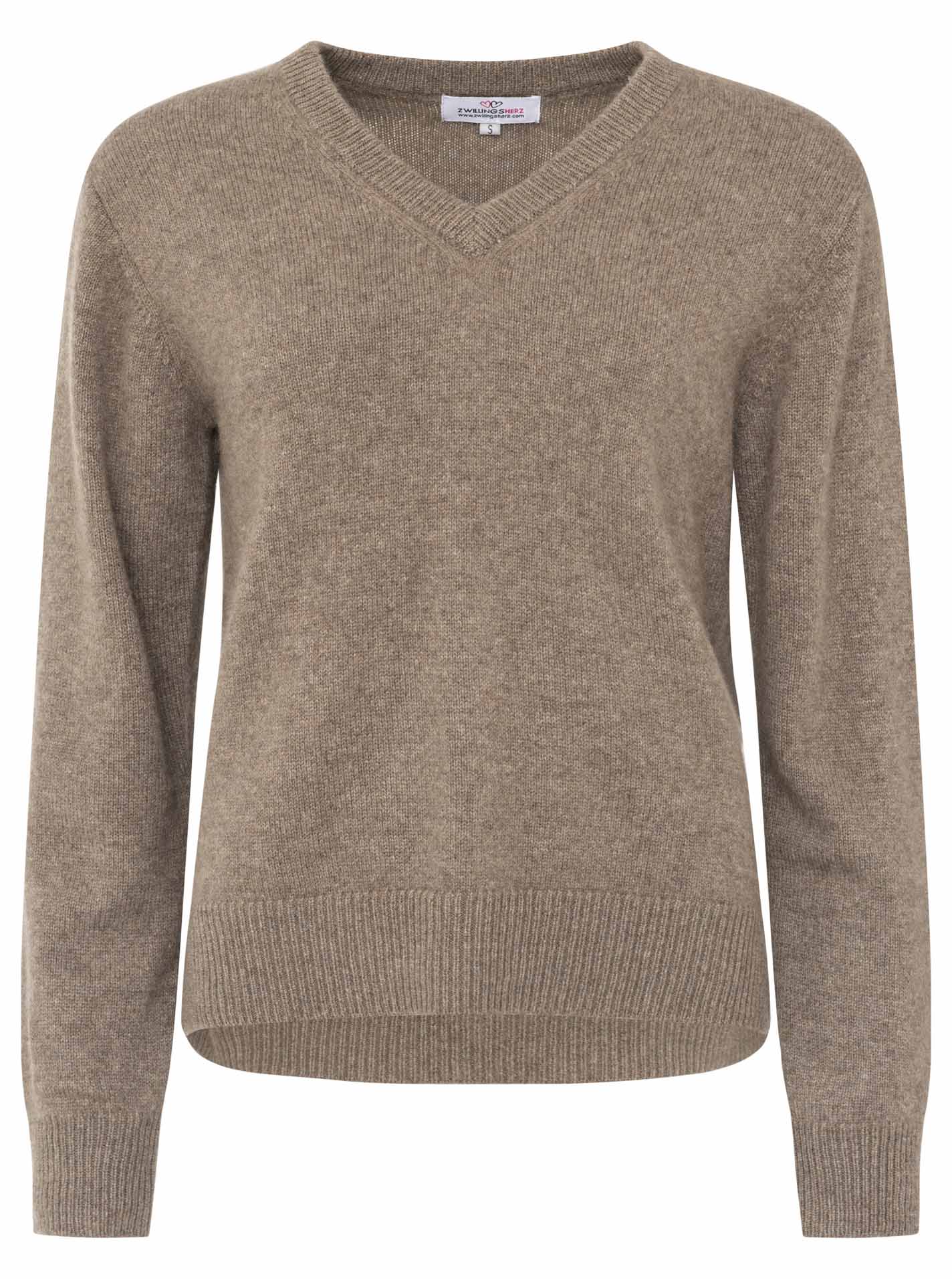 Zwillingsherz - Kaschmir V-Neck Loose (100% Cashmere) - Taupe