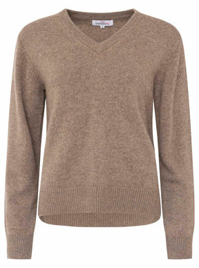 Zwillingsherz - Kaschmir V-Neck Loose (100% Cashmere) - Taupe