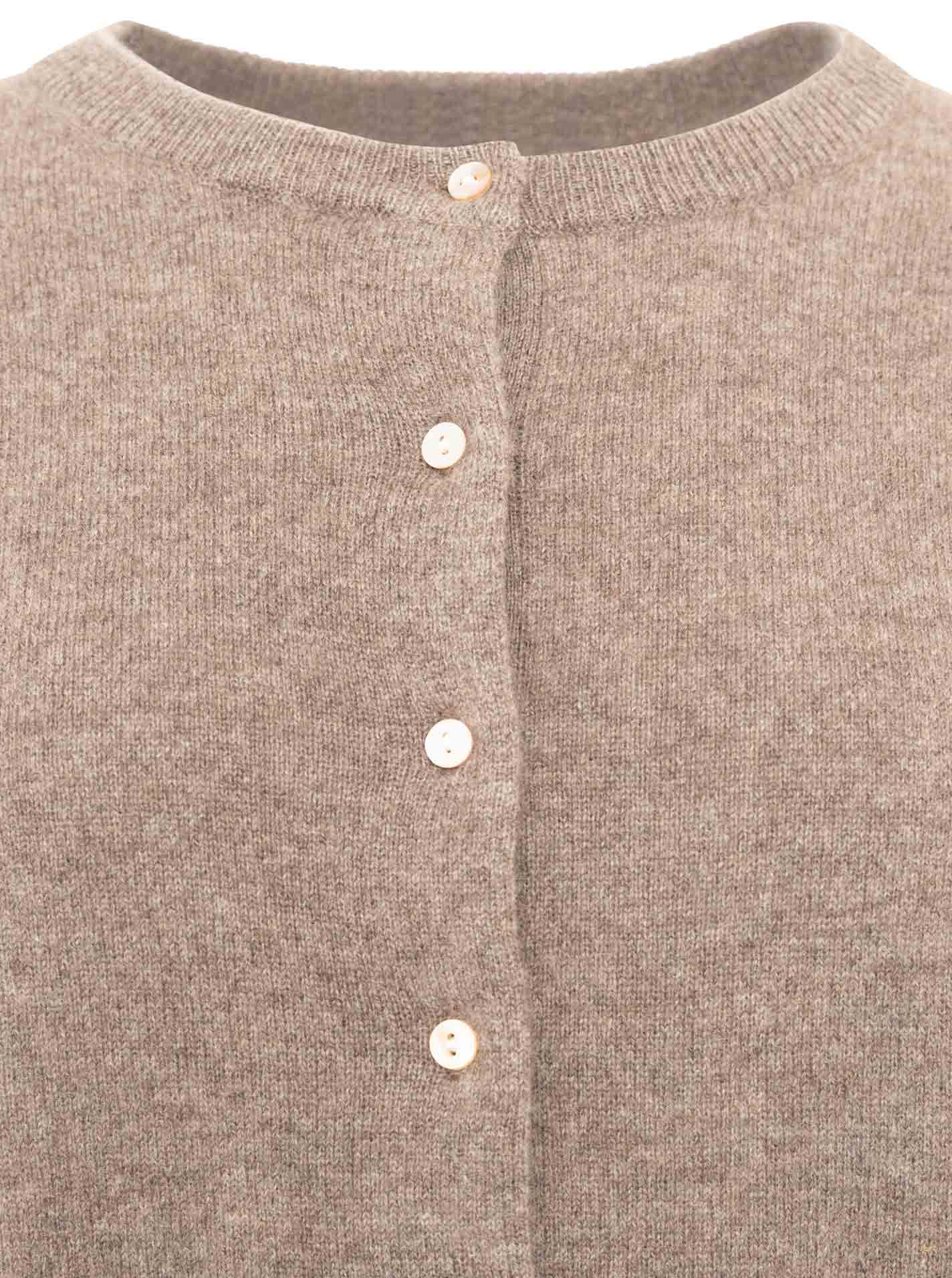 Zwillingsherz Kaschmir Strickjacke Perlmutt (100% Cashmere) - Taupe