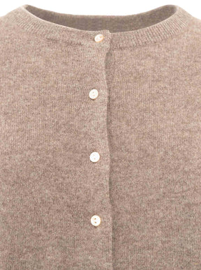 Zwillingsherz Kaschmir Strickjacke Perlmutt (100% Cashmere) - Taupe