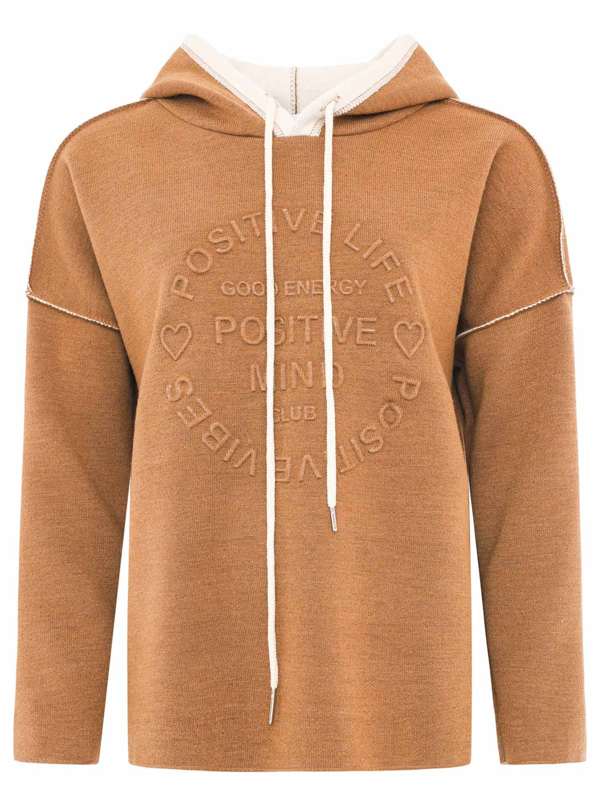 Zwillingsherz - Made in Italy Hoodie "Positive Mind" - Braun