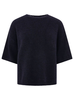 Zwillingsherz - Kurzarm Pullover Boxy - Marine