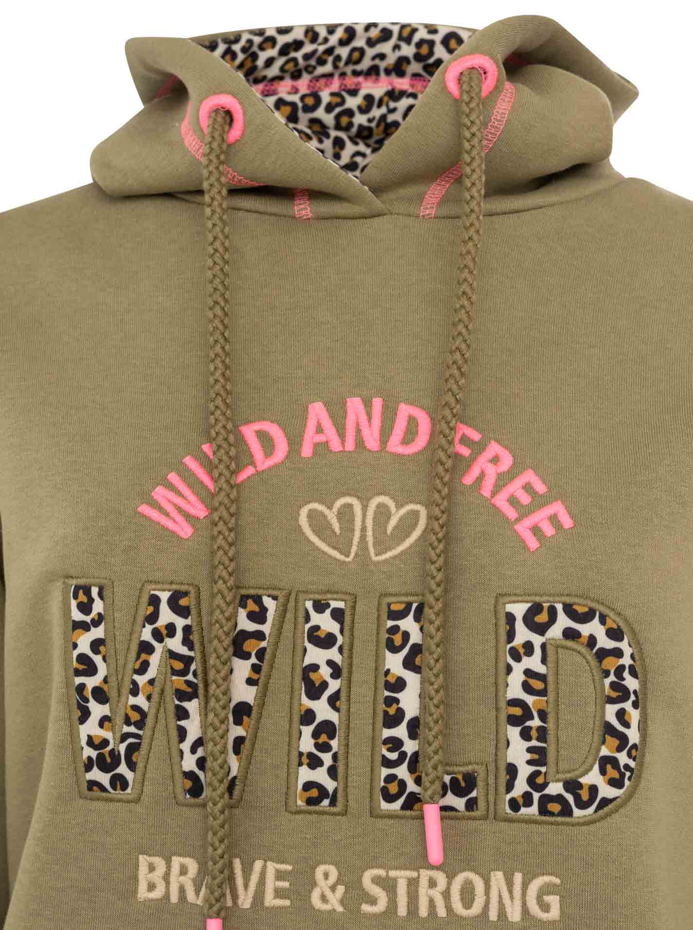 Zwillingsherz - Hoodie "Wild & Free" - Olive