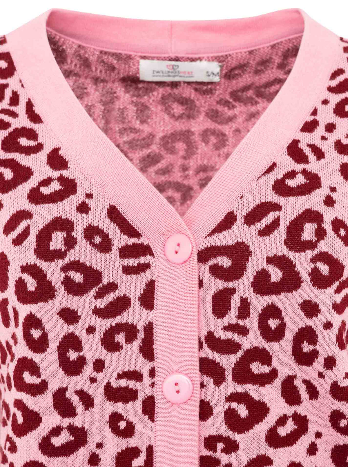 Zwillingsherz - Cardigan gestrickter Leo/Leopard - Rosa