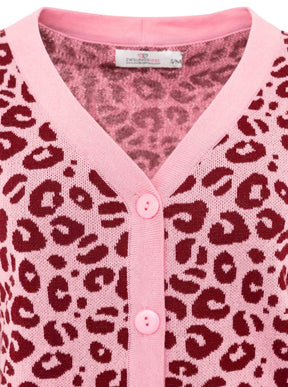 Zwillingsherz - Cardigan gestrickter Leo/Leopard - Rosa