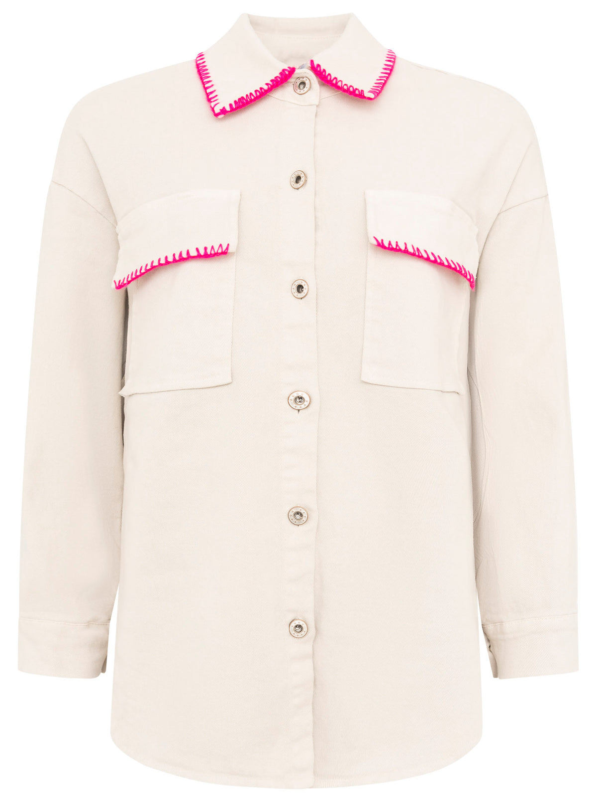 Zwillingsherz - Made in Italy Jeans Jacke - Beige/Pink