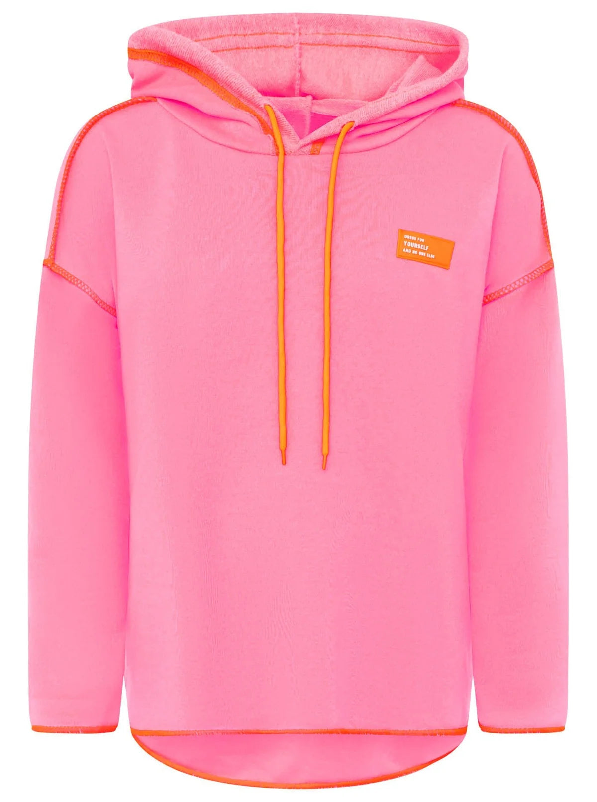 Zwillingsherz Hoodie "Neon Streifen" - Neonpink