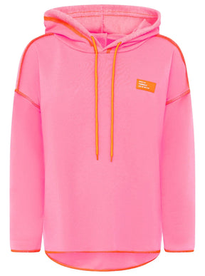 Zwillingsherz Hoodie "Neon Streifen" - Neonpink