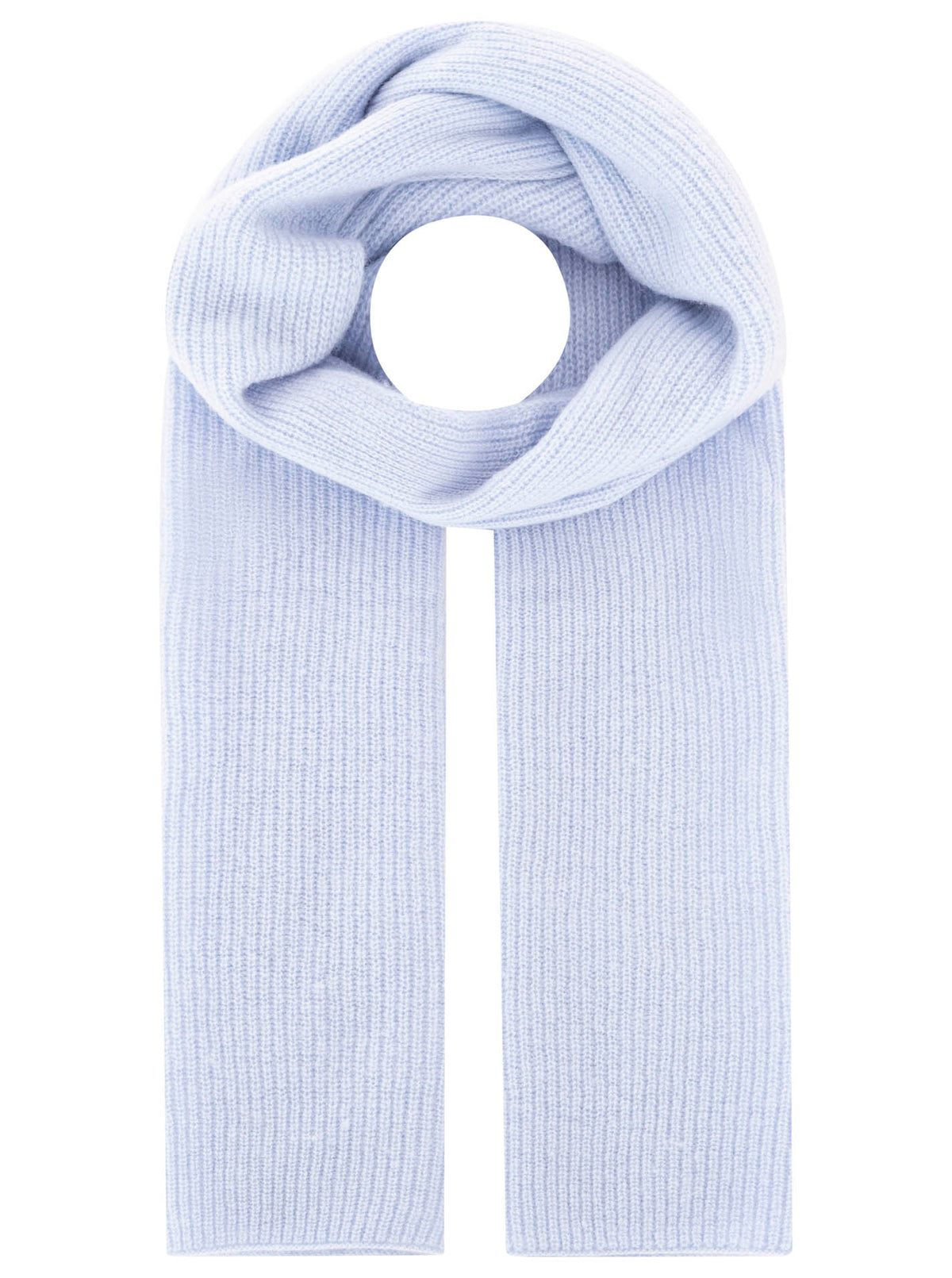 Zwillingsherz 100% Kaschmir Gerippter Schal "Cozy" - Hellblau