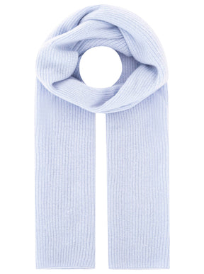 Zwillingsherz 100% Kaschmir Gerippter Schal "Cozy" - Hellblau