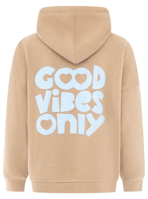 Zwillingsherz - Hoodie "Good Vibes Only" - Beige